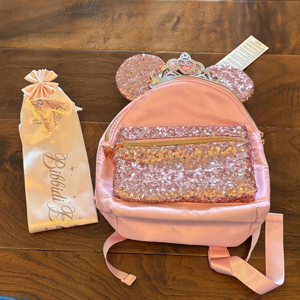 Disney Bibbidi Bobbidi Boutique Backpack NWT and sash